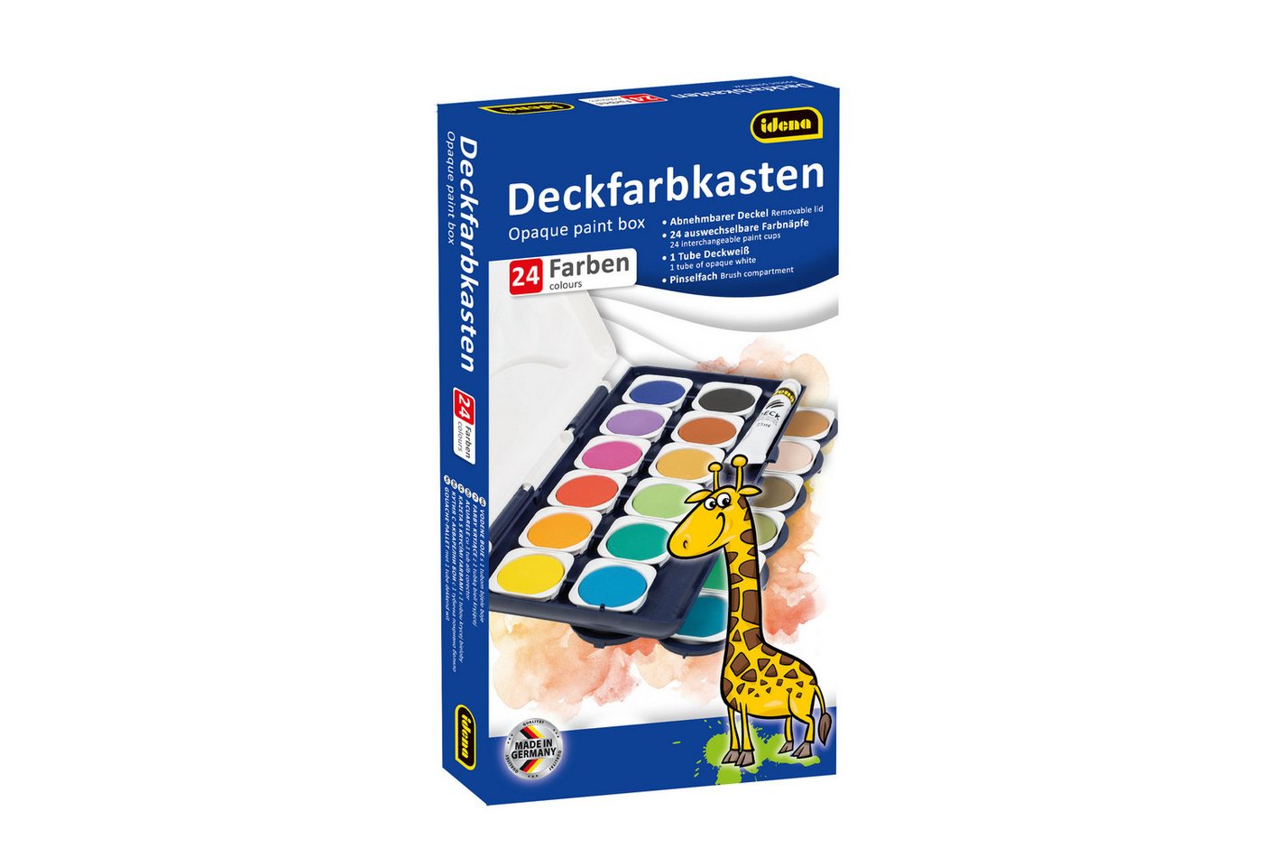 Idena Farbkasten Idena Set Deckfarbkasten 24 Farben und Deckweiß & Schulmalpinsel 10 Bild 5