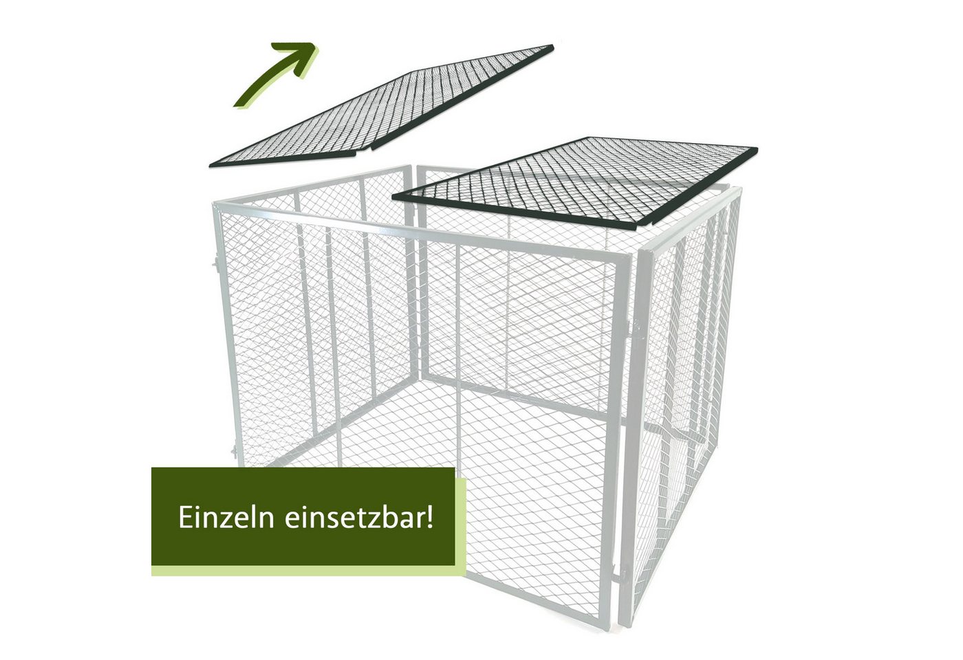 Lemodo Komposter Deckel grün, zweitilig aus Stahl, BxTxH: 87x54x3 cm, (2 St), verwendbar als Deckel oder Boden Bild 2