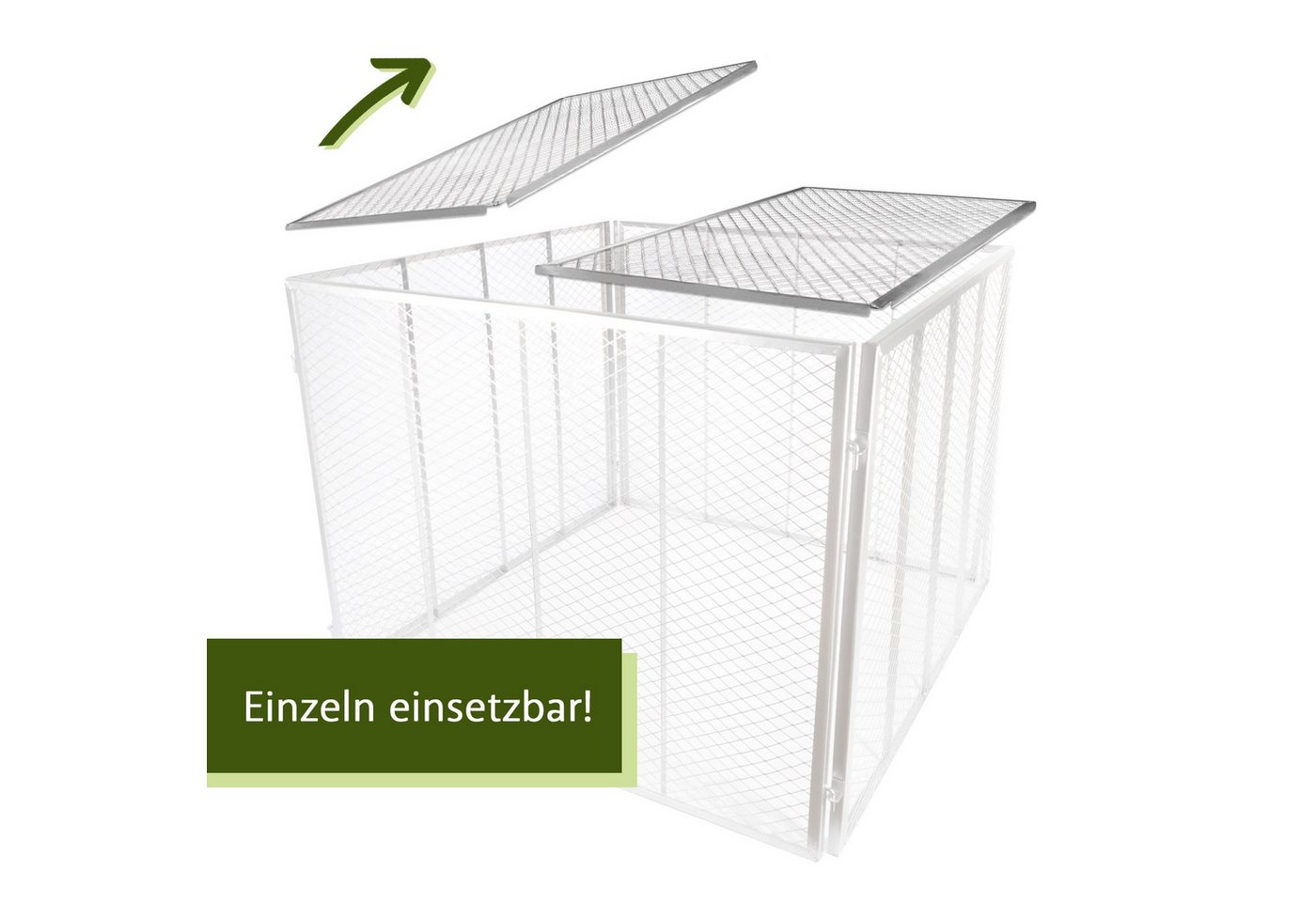 Lemodo Komposter Deckel silber 2er Set, Stahl verzinkt, BxTxH: 87x44x3 cm, (2 St), 2er Set verwendbar als Boden oder Deckel Bild 4