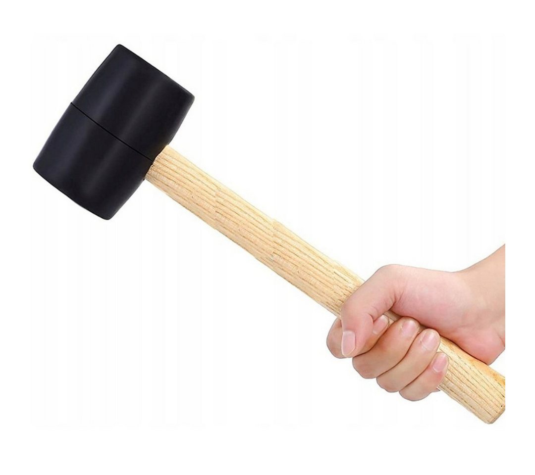 RACEL Gummihammer Gummihammer 220g Schwarz Schonhammer Holzgriff Rückschlagsfrei (1-St), Schonend & präzise Bild 5