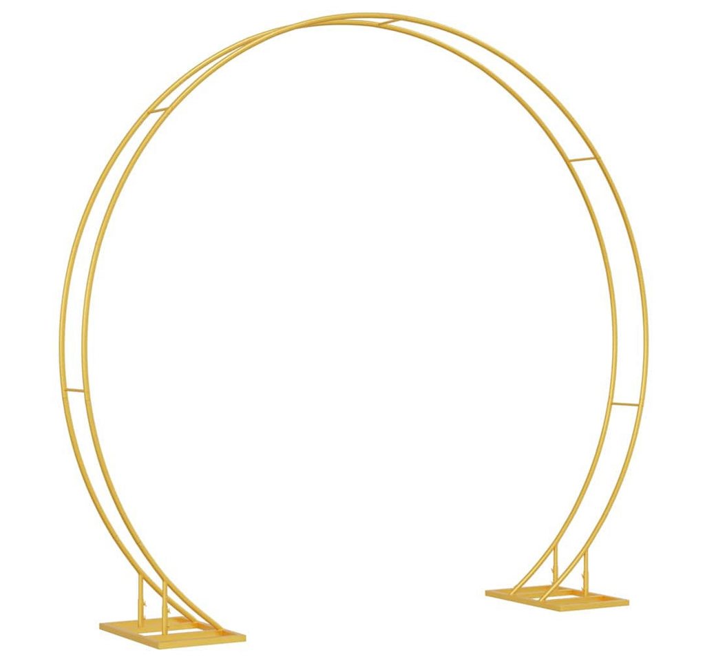 vidaXL Pergola Doppelter Hochzeitsbogen Gold 220 x 45 x 200 cm Stahl, (1-tlg) Bild 3