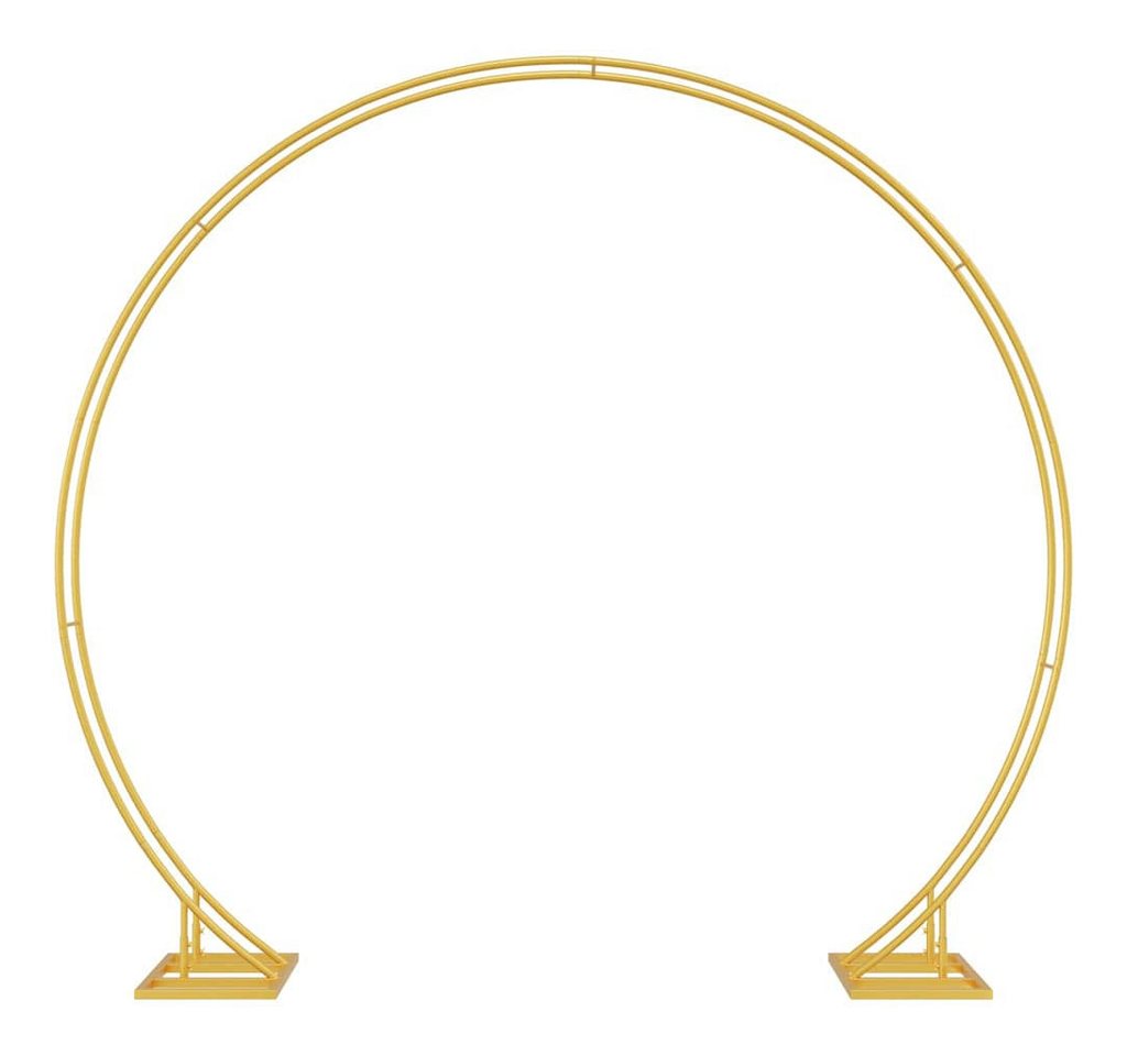 vidaXL Pergola Doppelter Hochzeitsbogen Gold 220 x 45 x 200 cm Stahl, (1-tlg) Bild 4
