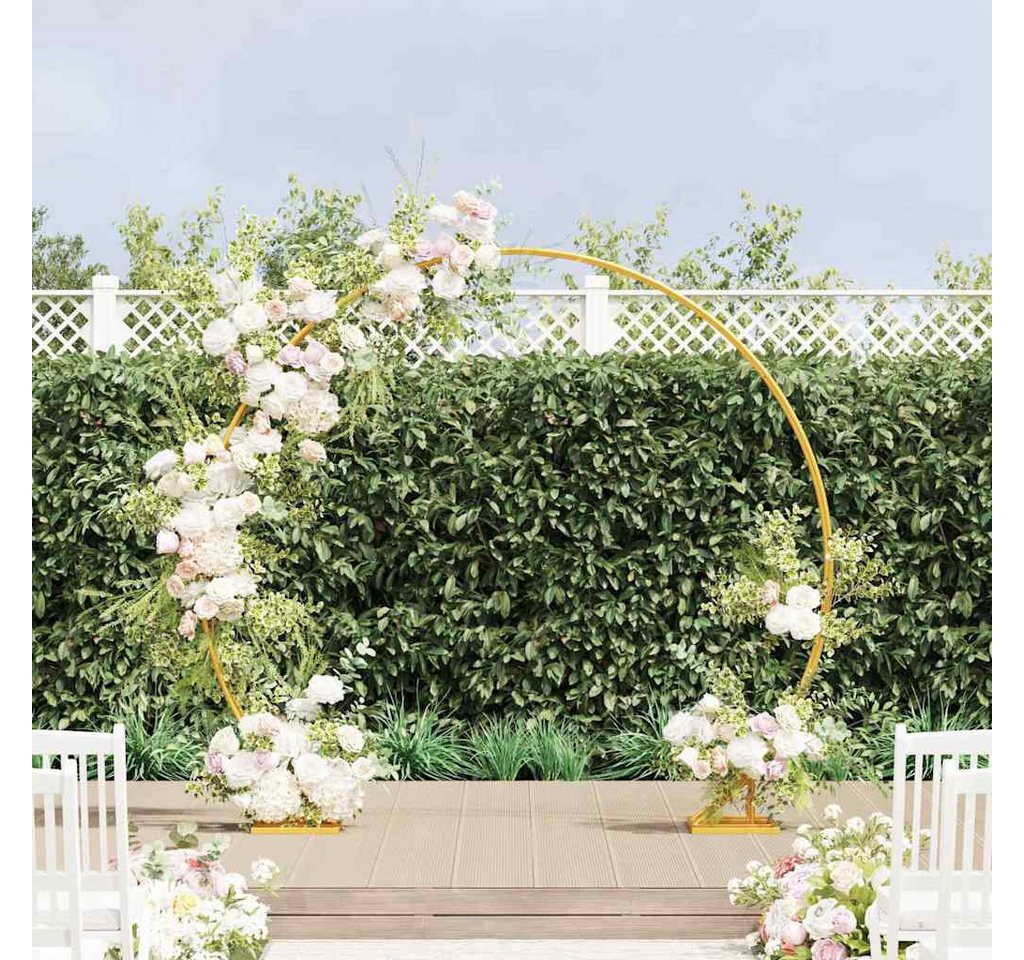 vidaXL Pergola Doppelter Hochzeitsbogen Gold 220 x 45 x 200 cm Stahl, (1-tlg) Bild 5
