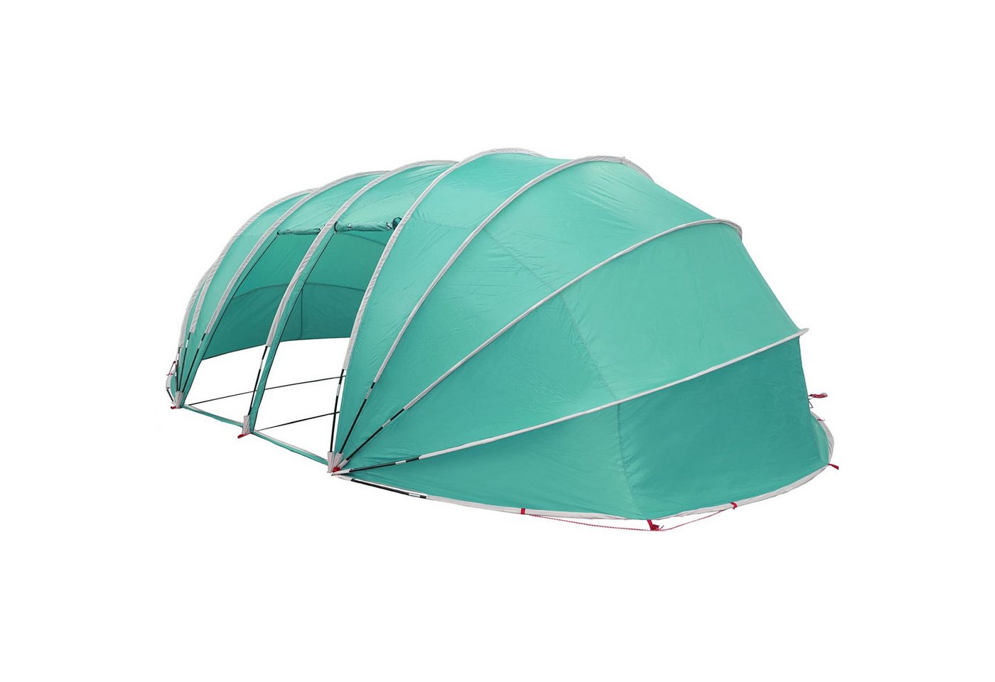 furnicato Poolüberdachung Poolzelt mit Reißverschlusstüren 538x440x204 cm Grün, Wetterfeste Poolüberdachung mit PU-Beschichtung und Erdankern