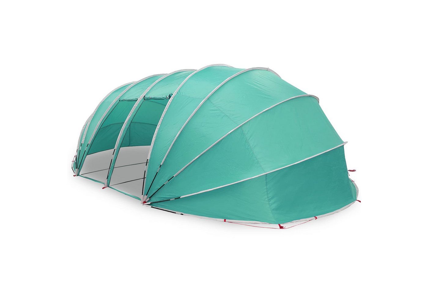 furnicato Poolüberdachung Poolzelt mit Reißverschlusstüren 538x440x204 cm Grün, Wetterfeste Poolüberdachung mit PU-Beschichtung und Erdankern Bild 2