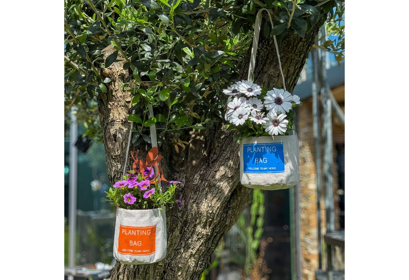 UNUS GARDEN Blumentopf Pflanzbeutel aus Jute 6er Set, Für Fensterbank, Balkon oder Küche - natürlich und dekorativ Bild 4