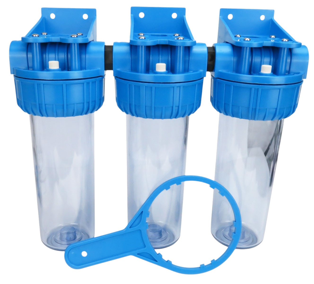 Trinkwasserladen Filtereinsatz, 3-Stufen Hauswasserwerk Gehäuse 3/4" mit Patronen Bild 3