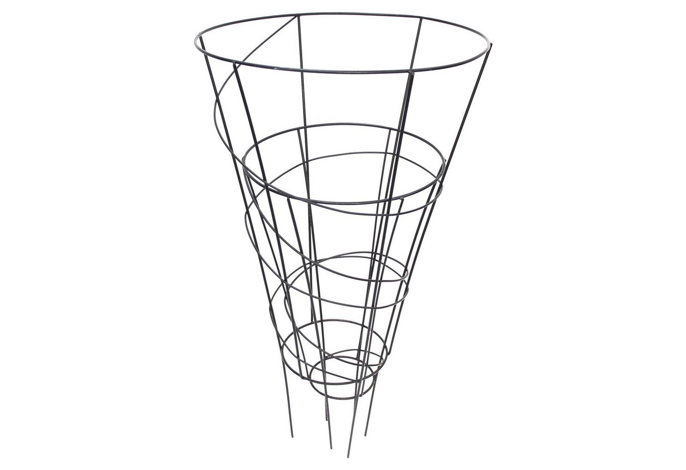Dekoleidenschaft Rankhilfe Staudenhalter "Trichter" Pflanzenstütze, Metall schwarz, Strauchstütze, 2 St., im Set, 63 + 80 cm hoch, rund Bild 4