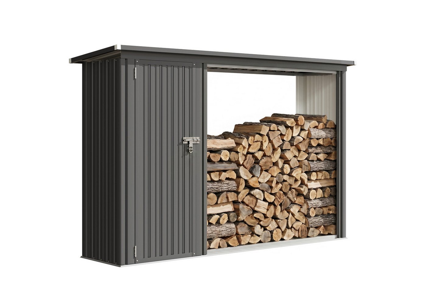 Outsunny Kaminholzregal-Erweiterung 2-in-1 Brennholzregal mit Geräteschrank, BxTxH:67x235x149 cm, (Set, 1-St., 2-in-1 Holzlager), Geräteschrank + Kaminholzregal Bild 2