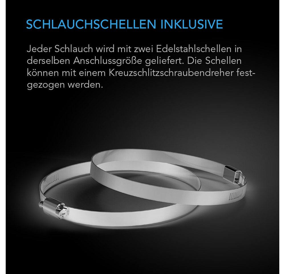 AC INFINITY Flexschlauch Flexibler 4-lagiger Luftschlauch, Flexibel, Formstabil, Widerstandsfähig gegen Risse und Leckagen, (Einzelartikel), Doppelte Aluminium-Innenlage, Doppelte PVC-Außenschicht Bild 4