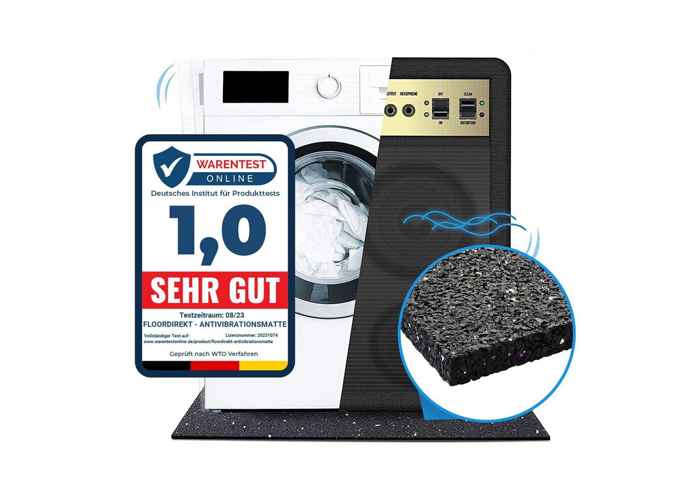 Karat Gummimatte Antivibrationsmatte, verschiedene Größen, ideal als Unterlage, In 4 Stärken Bild 5