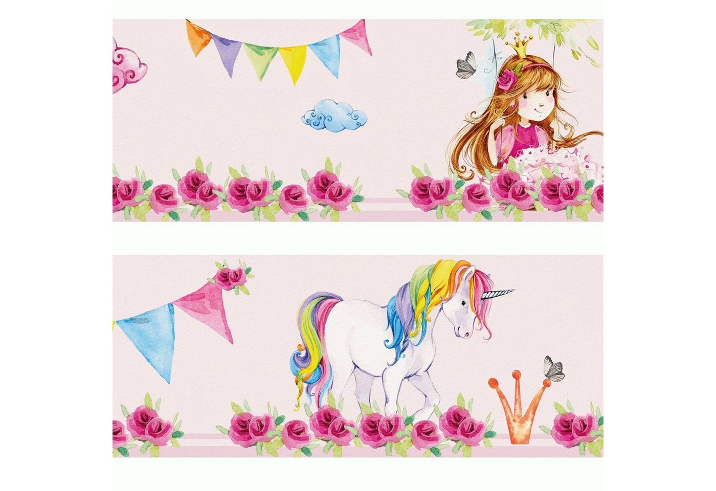 Sunnywall Bordüre Prinzessin (Bordüre - 400 cm), Prinzessin, (1 St), hochwertige 200 g/m² Vliestapete Bild 2