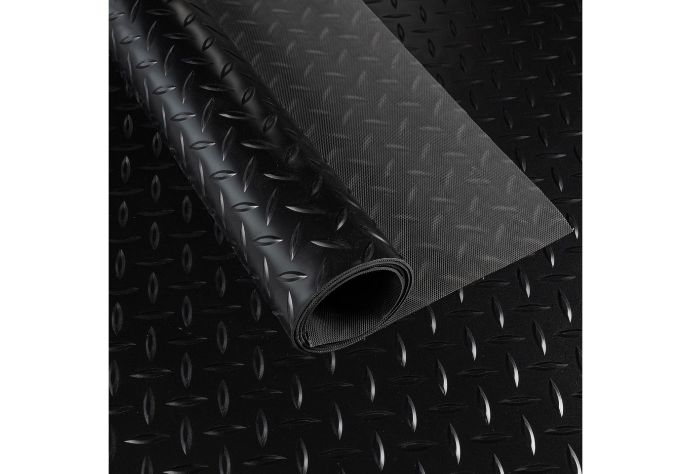 ANRO Vinylboden DIONIS 1,5 mm wasserabweisend für Garage/Werkstatt PVC-Bodenbelag, Feuchtigkeitsbarriere, feine Optik, langlebig, Einzelstück, eine Rolle Bodenbelag, Isolierend und wasserbeständig Größe: 100x100cm Uni Schwarz Bild 3