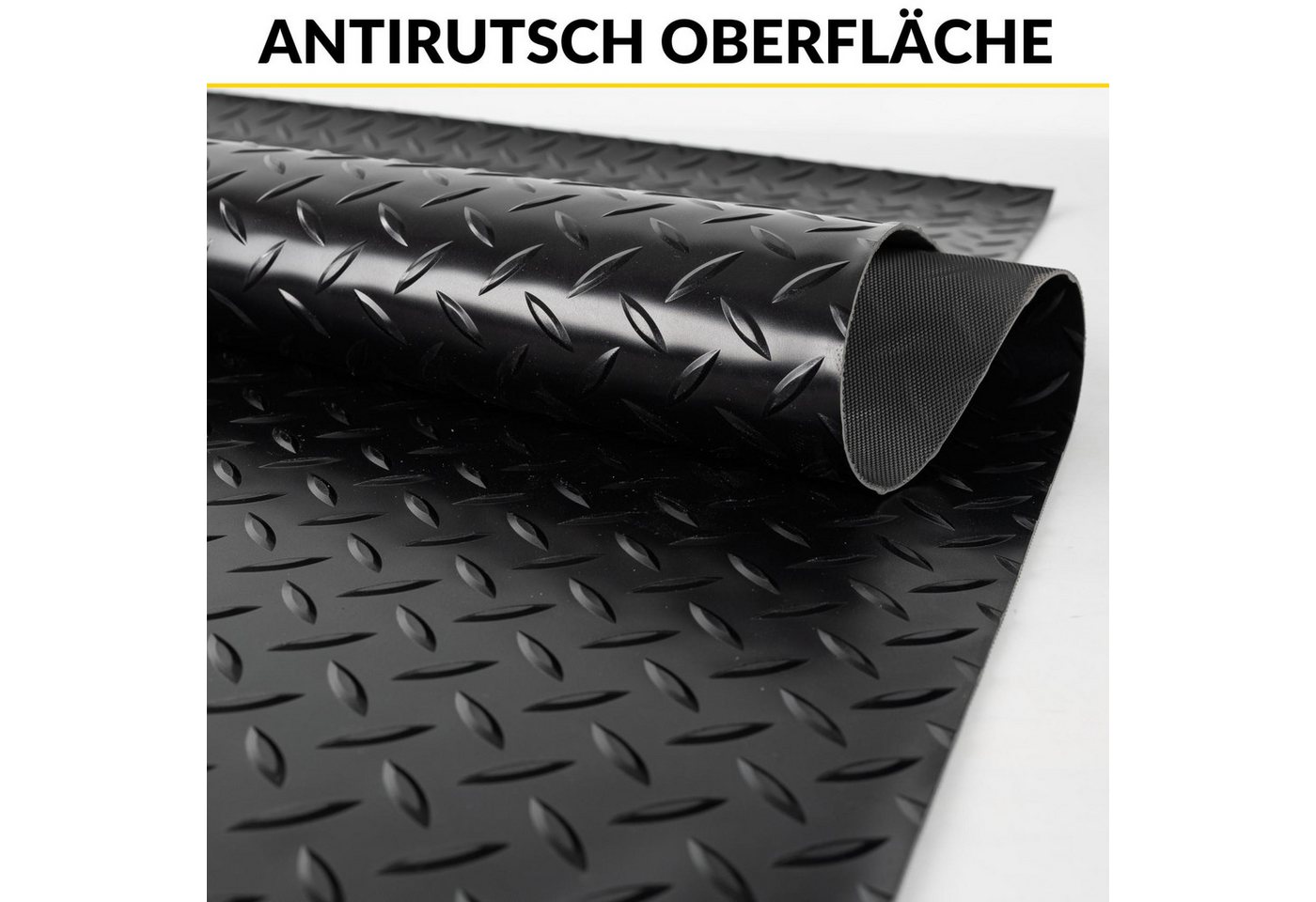 ANRO Vinylboden DIONIS 1,5 mm wasserabweisend für Garage/Werkstatt PVC-Bodenbelag, Feuchtigkeitsbarriere, feine Optik, langlebig, Einzelstück, eine Rolle Bodenbelag, Isolierend und wasserbeständig Größe: 100x100cm Uni Schwarz Bild 5