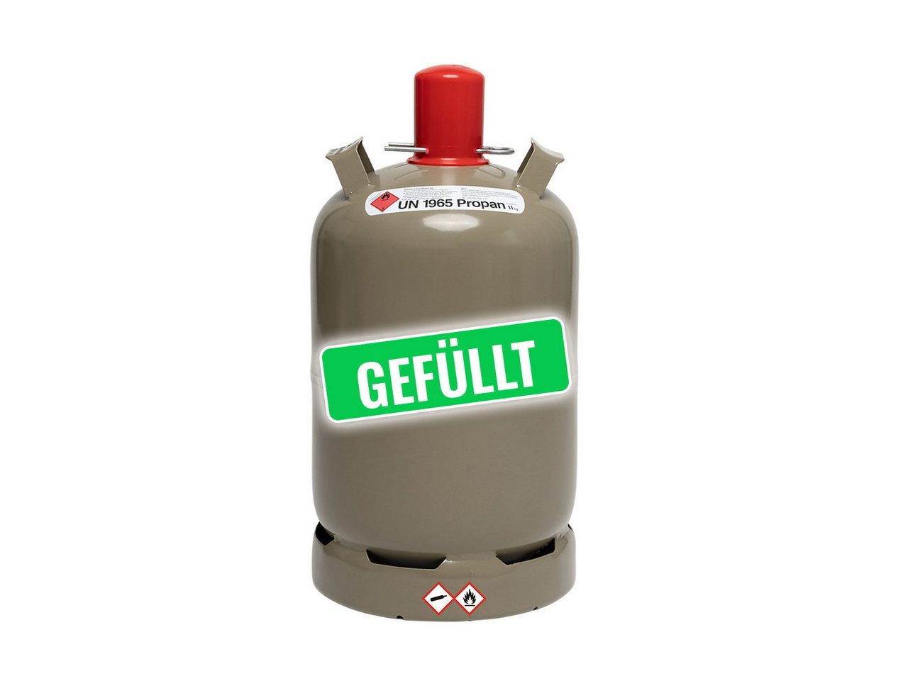 BlueCraft Gas 11 kg Propan Gasflasche Regeneriert gefüllt, Eigentum Propan Gasflasche 11kg Regeneriert gefüllt 10 Jahre geprüft