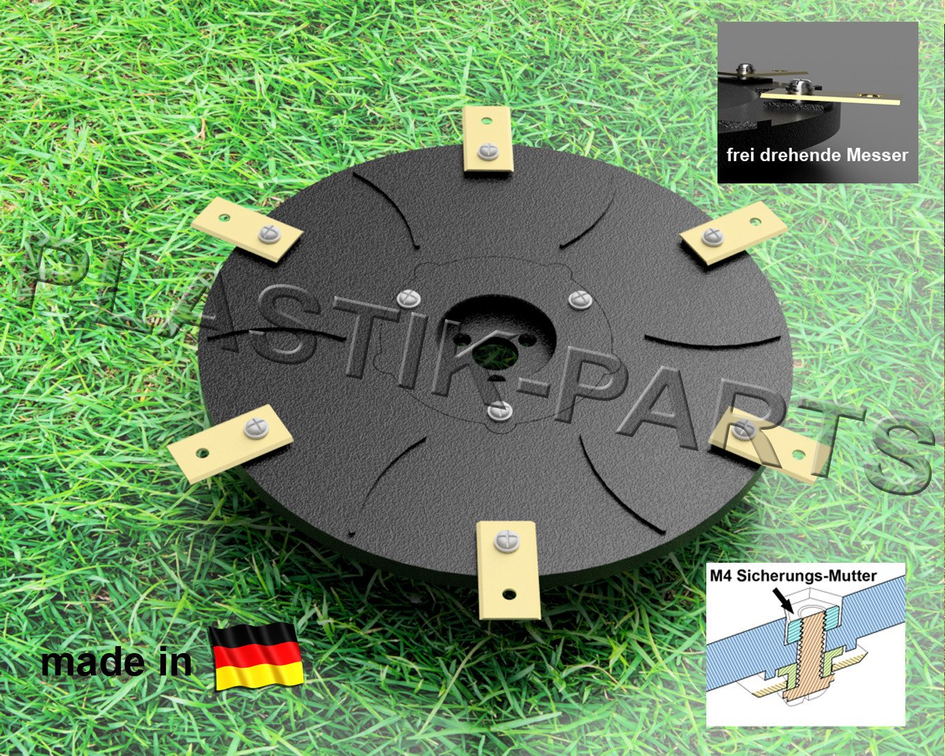 Plastik Parts Mährobotermesser Messerscheibe 6 Klingen Messerteller Gardena Sileno + R100 R130 R160 Bild 3