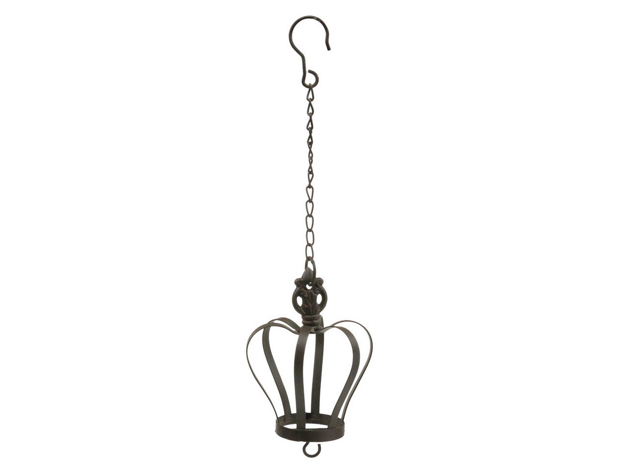 Posiwio Gartenfigur Antike Metallkrone zum Hängen mit Haken Rostbraun Ø11cm H17cm