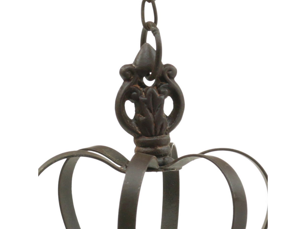 Posiwio Gartenfigur Antike Metallkrone zum Hängen mit Haken Rostbraun Ø11cm H17cm Bild 3