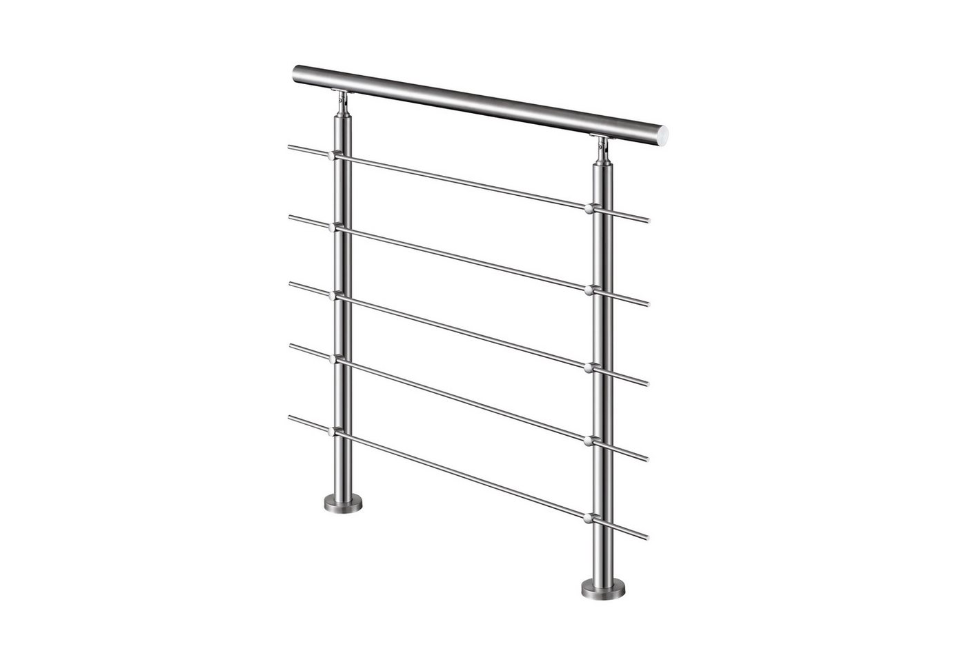 AICA Handlauf Treppengeländer Außen, Handlauf Edelstahl, Geländer Aussen, Innen, 100 cm Gesamtlänge, (Packung, 5 St), Edelstahl 304 Verdickung, Silbrig, Gebürstet, 80-200 cm Bild 4