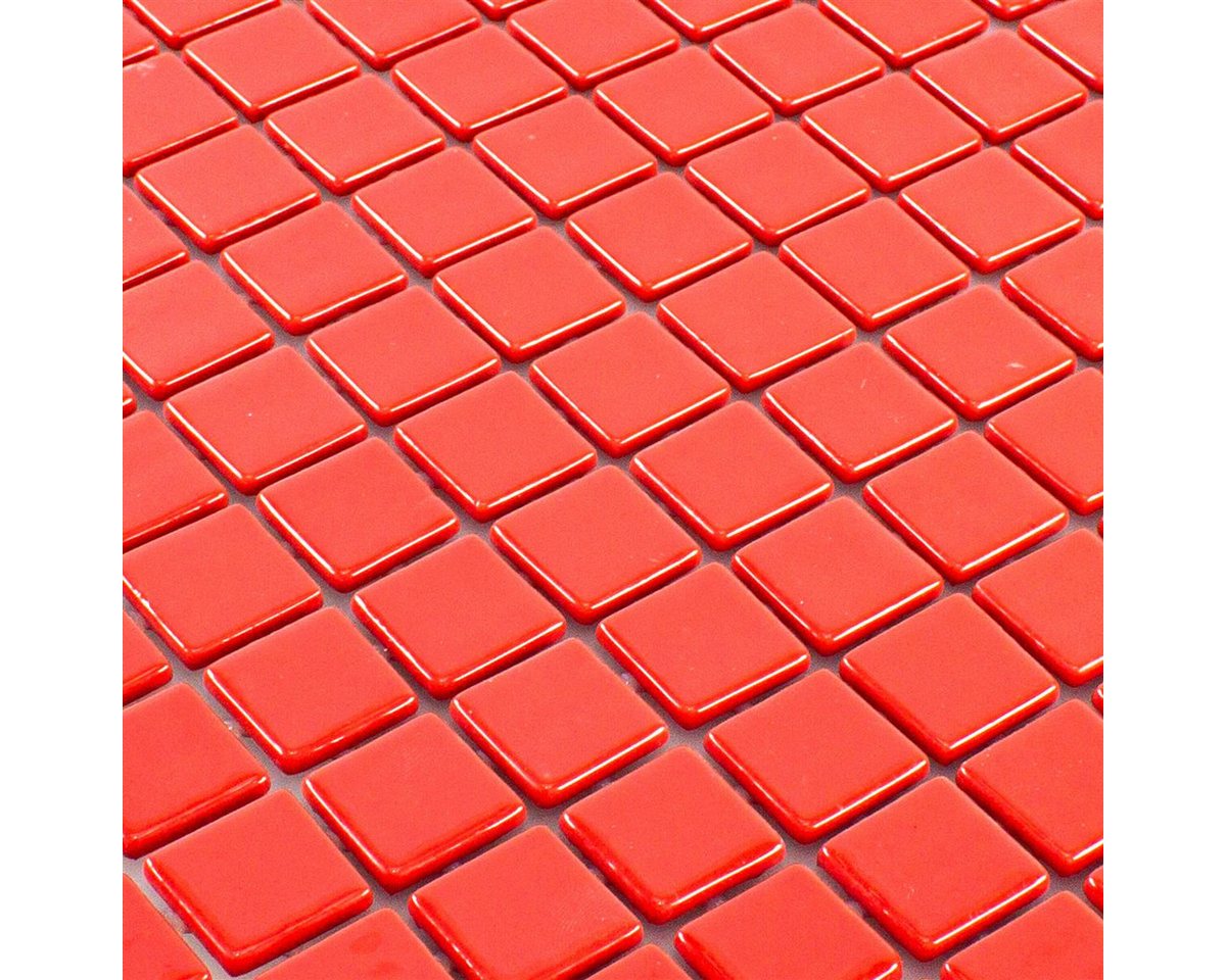 Mosafil Mosaikfliesen Glas Pool Schwimmbad Mosaik Pixley Rot, Ecoglas 31.600x31.600, rot, Wasserfest