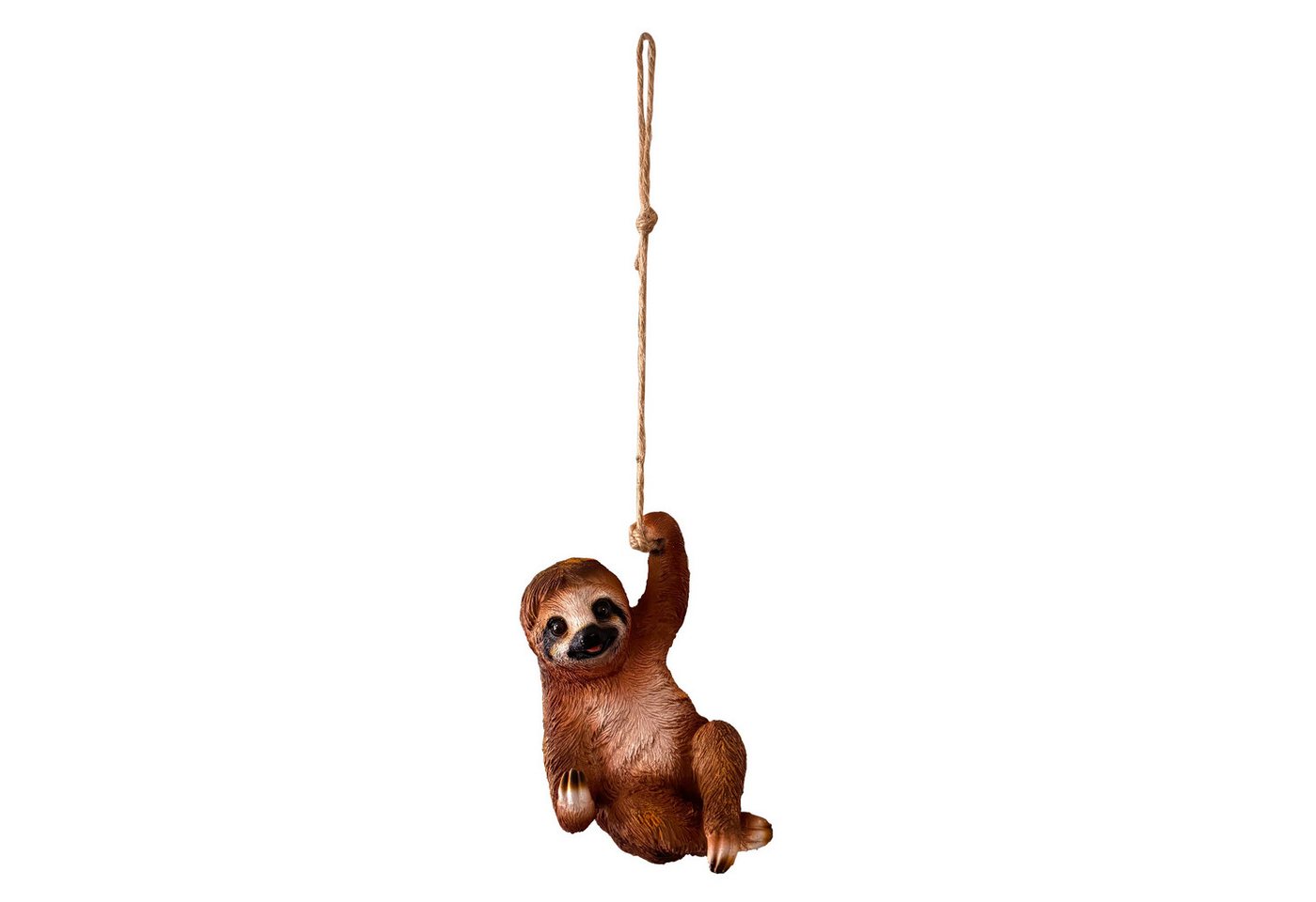Online-Fuchs Gartenfigur für draußen - Faultier mit Bastseil zum Aufhängen - 15 cm groß, (zum Aufhängen von Glühbirnen oder Lampions geeignet, wetterfest 14), Deko Figur für den Garten, Balkon oder der Terrasse Bild 4