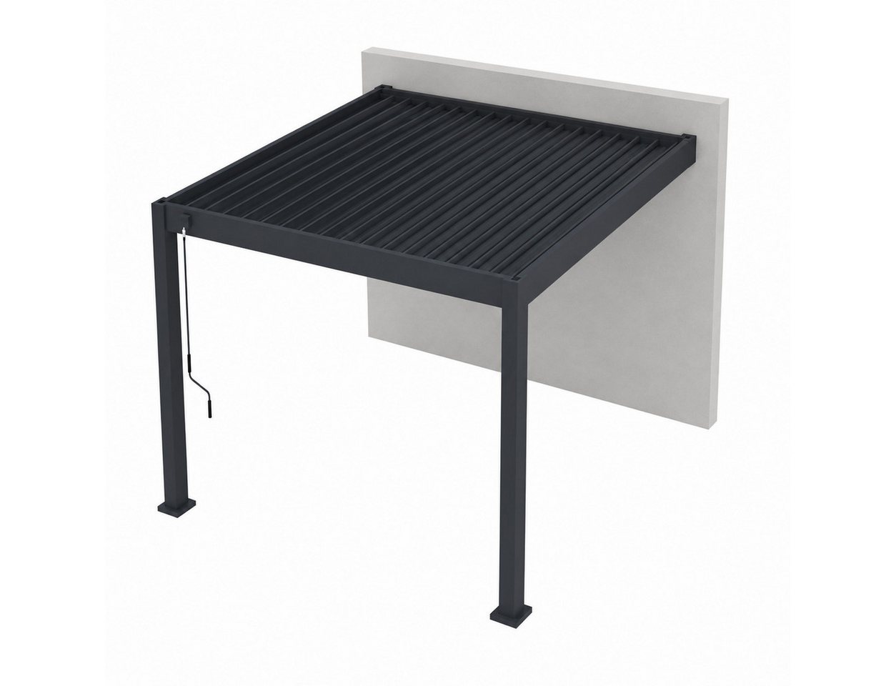 Weide Pergola Wandpergola Classic 3 x 3 m Anthrazit Vollaluminium Lamellendach, BxTxH: 300x300x255 cm, (Hochwertigstes Aluminium & verzinkte Stahl-Lamellen, Komplettset) Bild 2