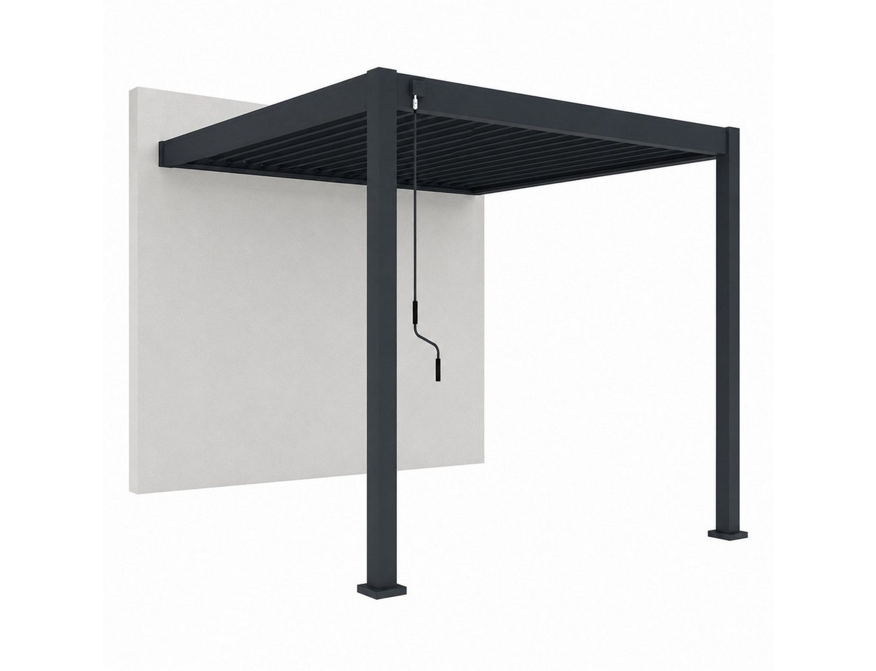 Weide Pergola Wandpergola Classic 3 x 3 m Anthrazit Vollaluminium Lamellendach, BxTxH: 300x300x255 cm, (Hochwertigstes Aluminium & verzinkte Stahl-Lamellen, Komplettset) Bild 5