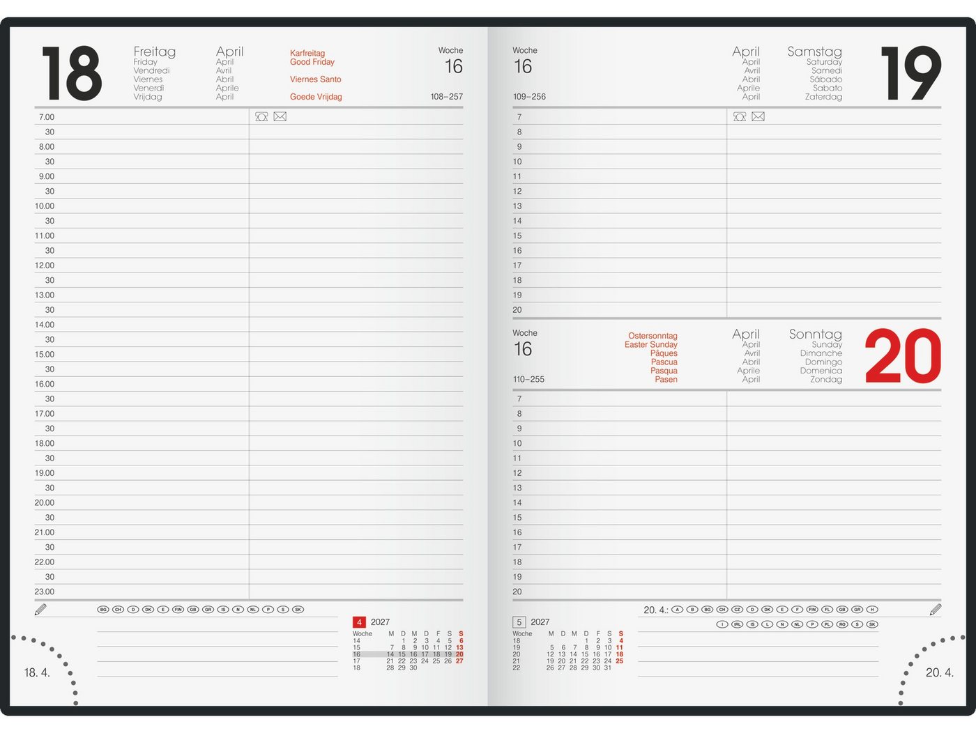 Baier & Schneider Buchkalender Buchkalender Mod 795 2027 A5 schwarz
