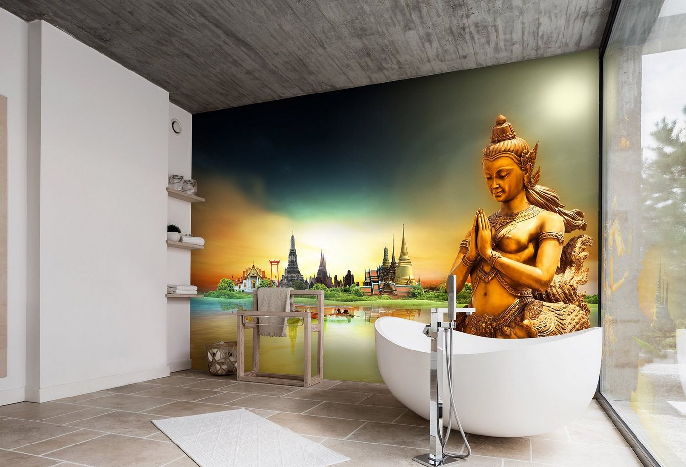 Wallarena Fototapete Gold - Elegant - Vlies - Schlafzimmer, glatt, 152x104cm