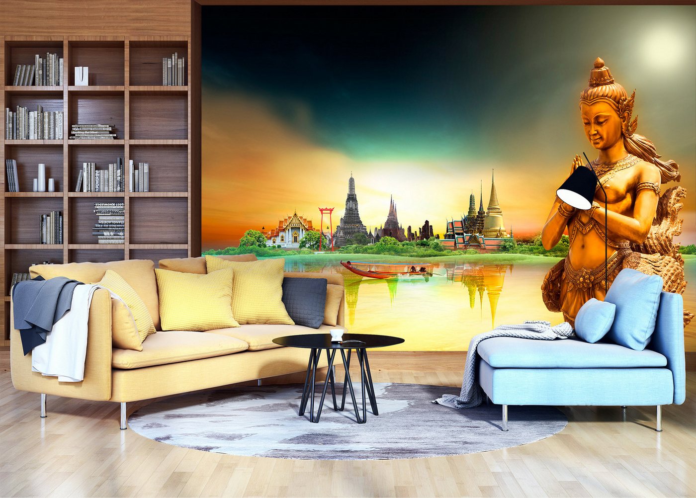 Wallarena Fototapete Gold - Elegant - Vlies - Schlafzimmer, glatt, 152x104cm Bild 3