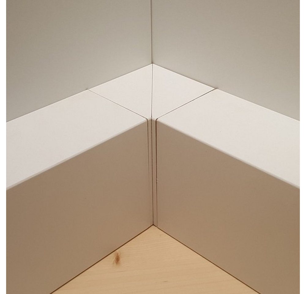 Südbrock Sockelleisten-Innenecke für Heizrohrabdeckleiste 721.9664.31, 64 x 96 mm, MDF, Weiß