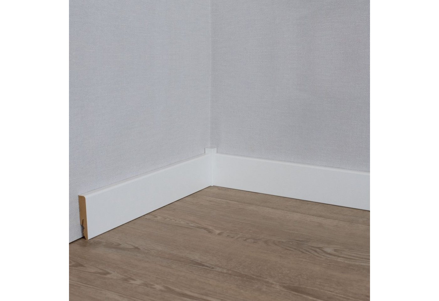 PROVISTON Sockelleiste MDF, 12 x 58 x 2400 mm, Weiß, Fußleiste, MDF foliert