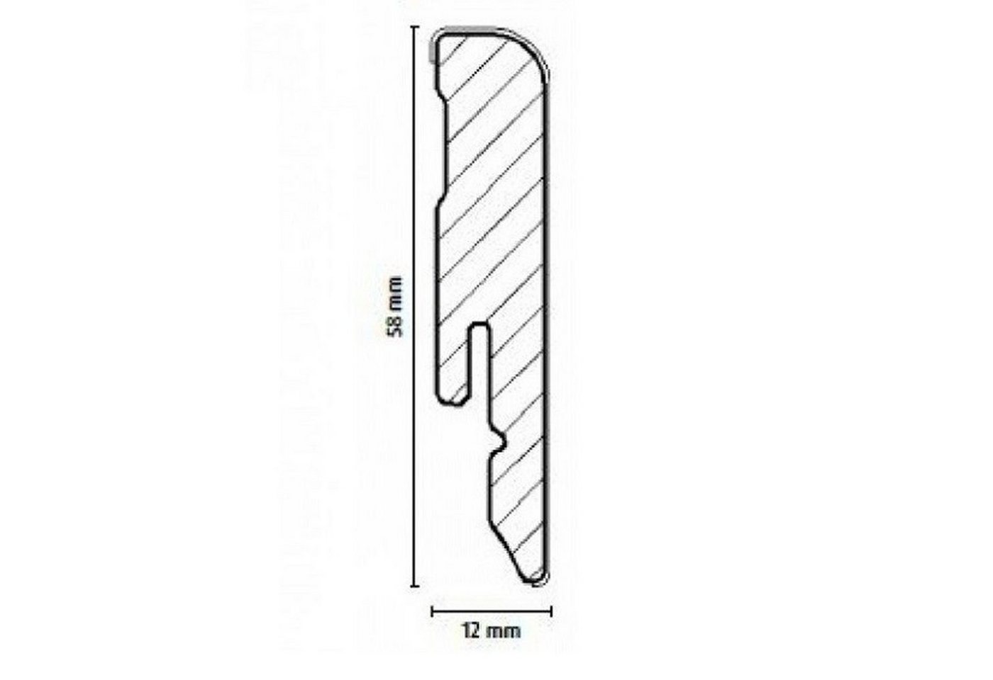 PROVISTON Sockelleiste MDF, 12 x 58 x 2400 mm, Weiß, Fußleiste, MDF foliert Bild 3