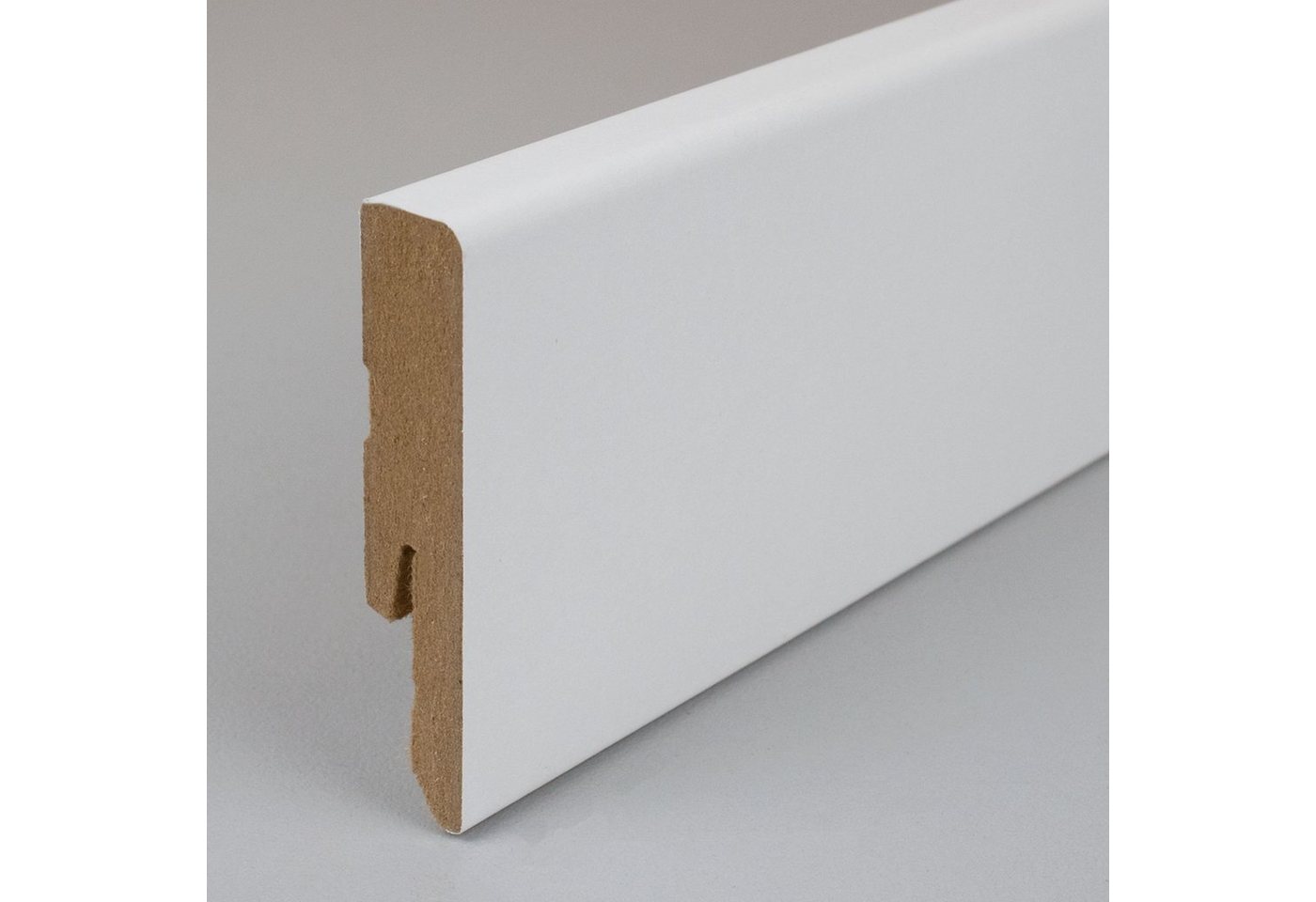 PROVISTON Sockelleiste MDF, 12 x 58 x 2400 mm, Weiß, Fußleiste, MDF foliert Bild 4