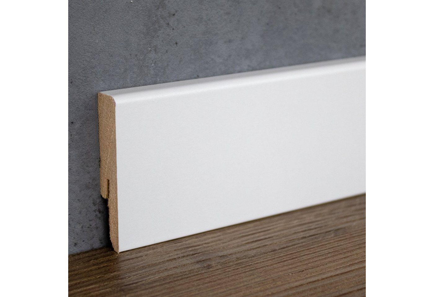 PROVISTON Sockelleiste MDF, 12 x 58 x 2400 mm, Weiß, Fußleiste, MDF foliert Bild 5