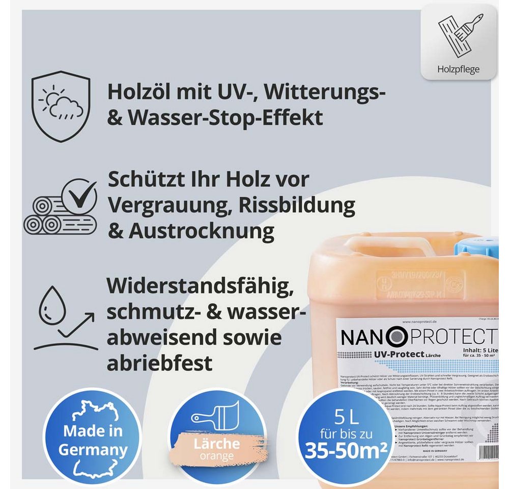 Nanoprotect Holzöl UV-Protect Lärche (orange) Bild 4