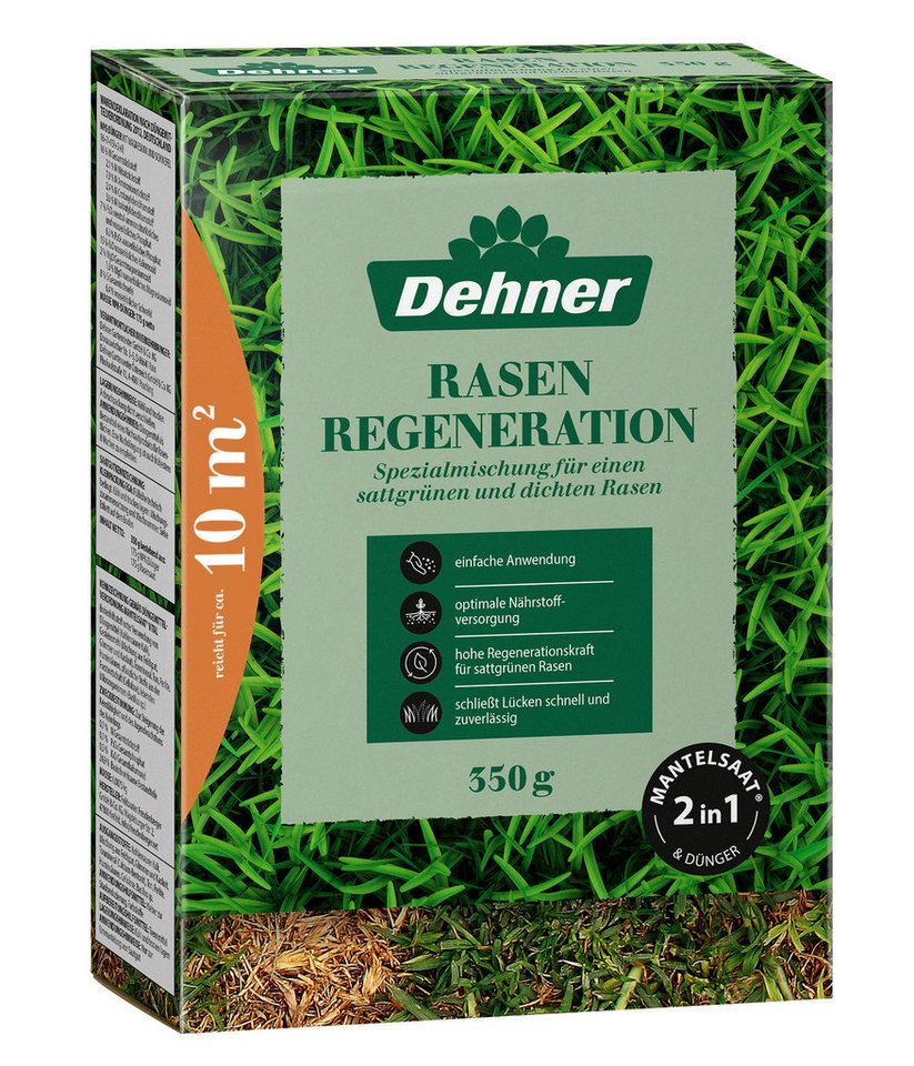 Dehner Rasensamen Rasen-Reparatur Saatgut, für strapazierfähigen Rasen, versch. Größen, 0,35 kg, Dünger, schnell keimend, pflegeleicht, FSC-zertifizierte Verpackung Bild 3