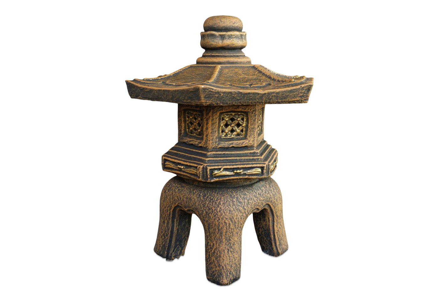 gartendekoparadies.de Gartenfigur Japanische Oki-Gata Steinlaterne, H. 38 cm, 11 kg, Frostsicher Bild 2