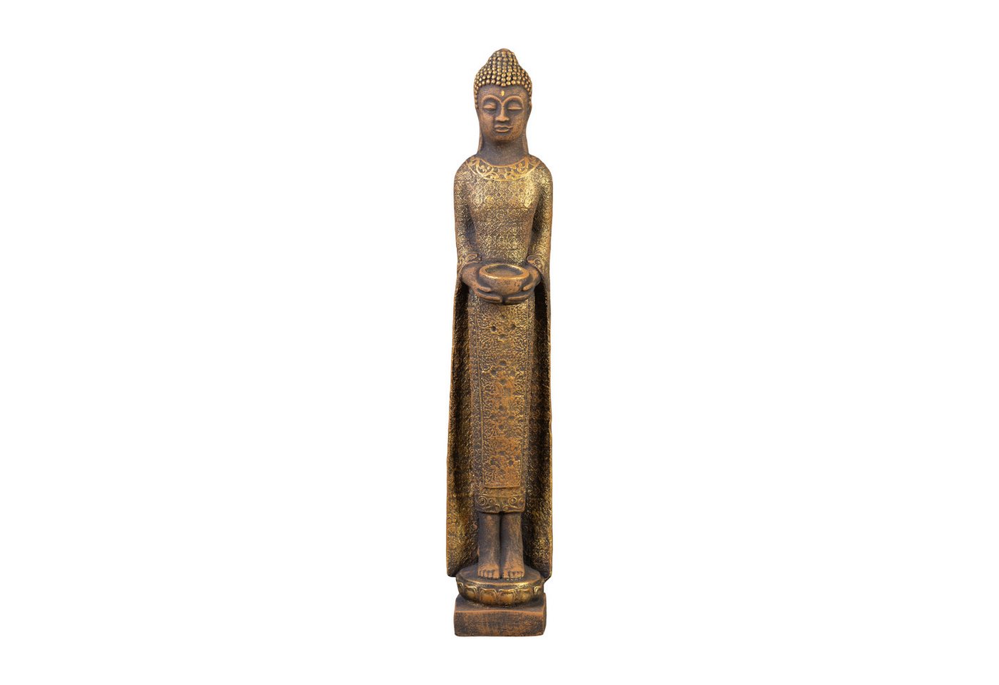 gartendekoparadies.de Gartenfigur Schlanke Buddha Statue, Steinfigur, H. 66 cm, 8 kg, Frostsicher Bild 2
