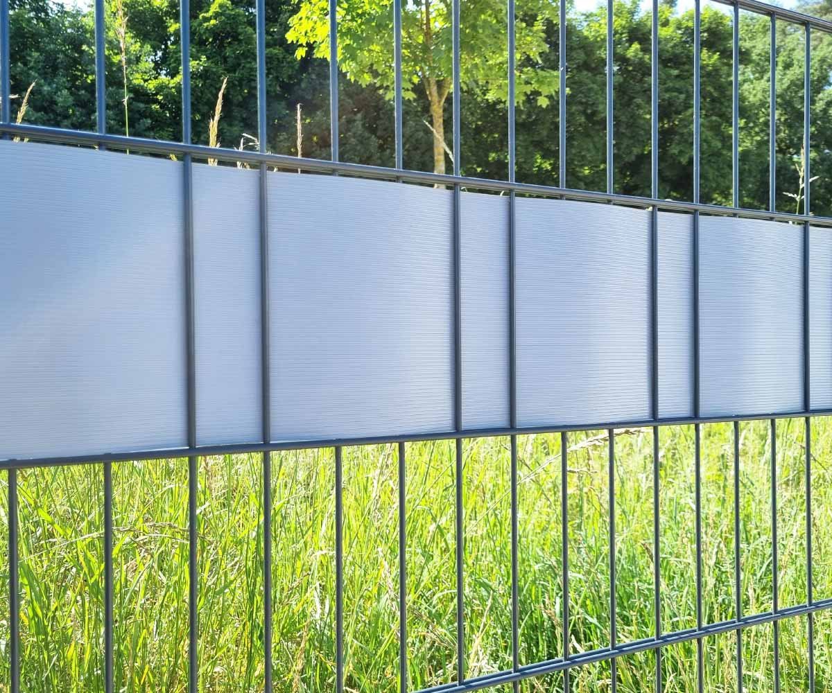 Systafex® Sichtschutzstreifen Sichtschutz Rolle RAL7040 Grau 26m für Doppelstabmattenzaun