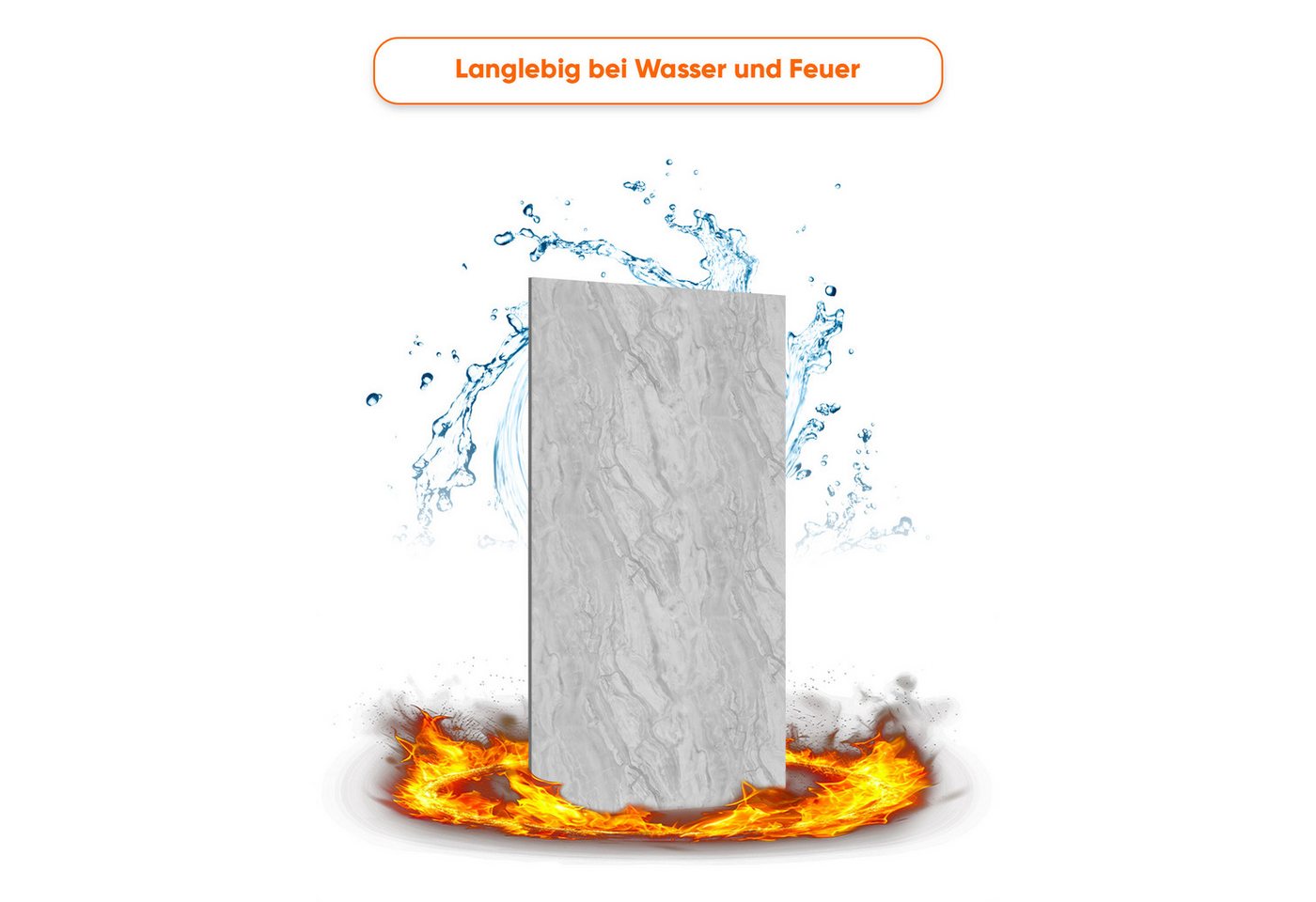 IZODEKOR 3D Wandpaneel PVC Wandverkleidung in Marmoroptik – Fliesenersatz für Bad & Küche, BxL: 60x120 cm, 0,72 qm, (wasserfest, kratzfest, pflegeleicht, direkt auf Fliesen montierbar, 1er- oder 4er-Set, optional mit Montagekleber) Direkt auf Fliesen montierbar, fleckenabweisend