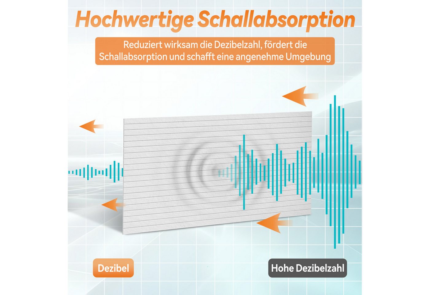 FIVMEN Wandpaneel Akustikpaneele Wand Selbstklebend Schalldämmung 4er/set, (16-tlg) Schwarz/Weiß/Hellgrau 120x60cm Polyesterfaser Langer Streifen Bild 3