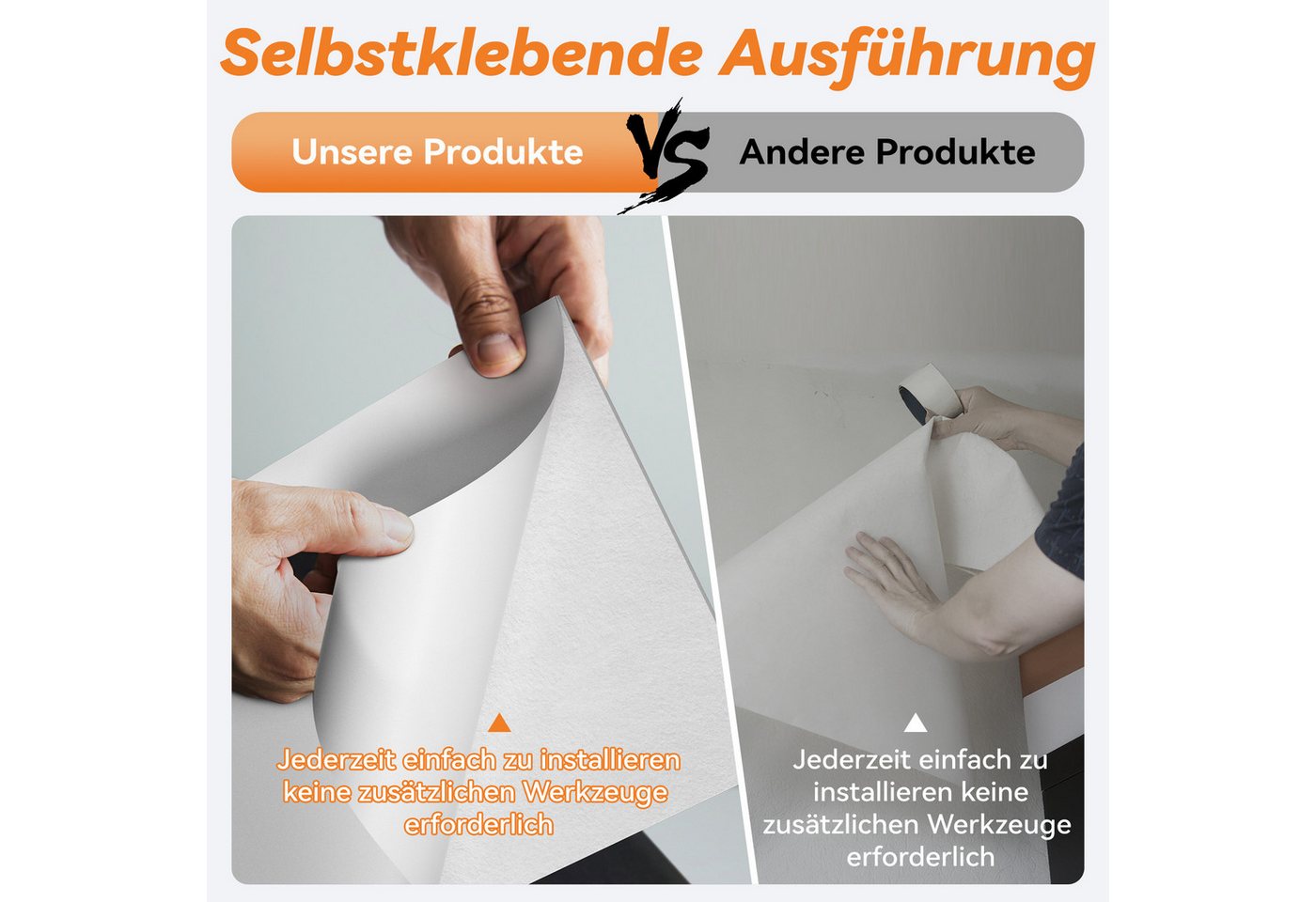 FIVMEN Wandpaneel Akustikpaneele Wand Selbstklebend Schalldämmung 4er/set, (16-tlg) Schwarz/Weiß/Hellgrau 120x60cm Polyesterfaser Langer Streifen Bild 4