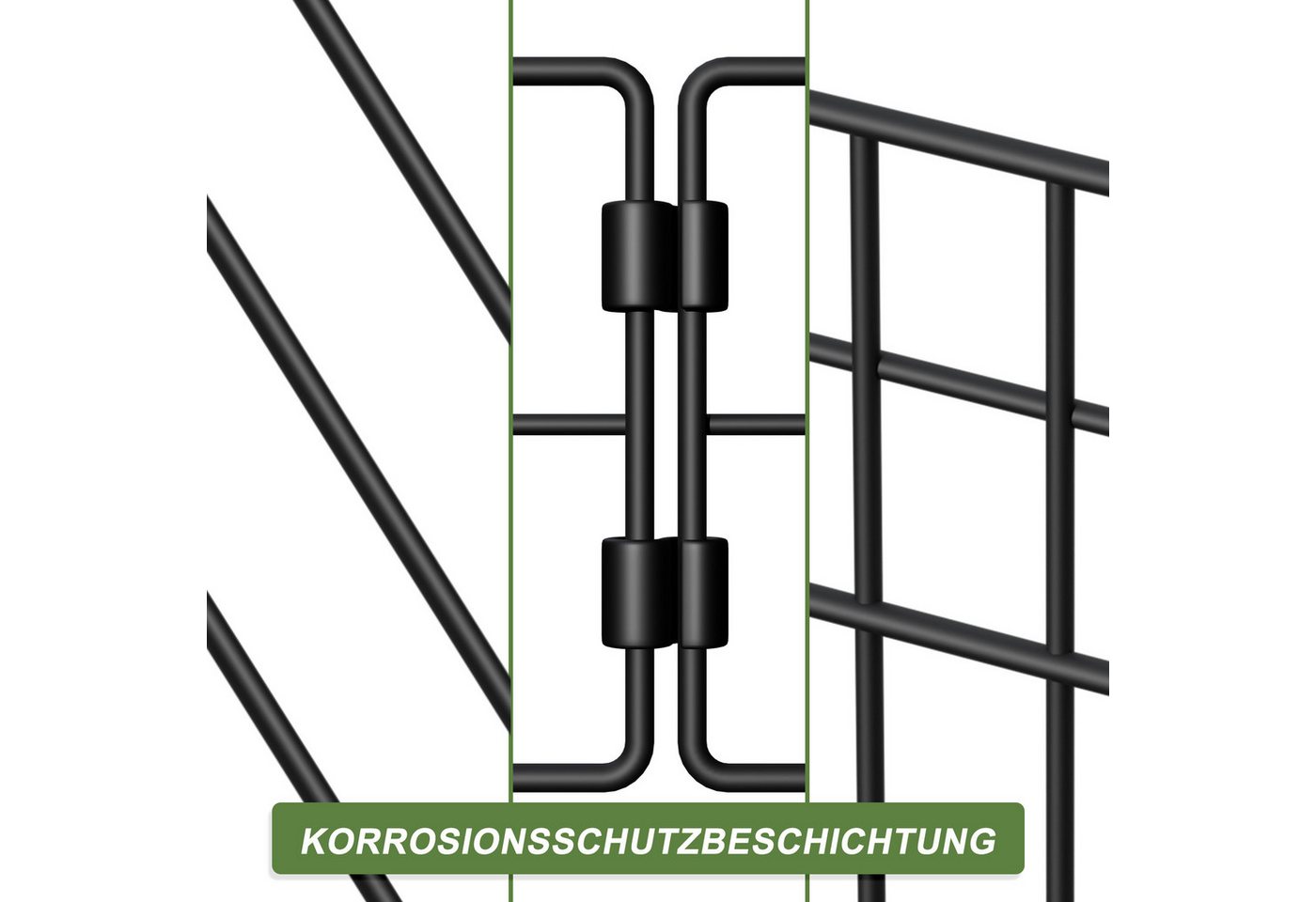 FIVMEN Gartenzaun Tierbarriere Zaun aus Metall Dekorativer Hundezaun Outdoor Tier, (10pcs/25pcs), Barriere für Bäume, Balkon 42 x 32cm (Rechtwinklig) Bild 5