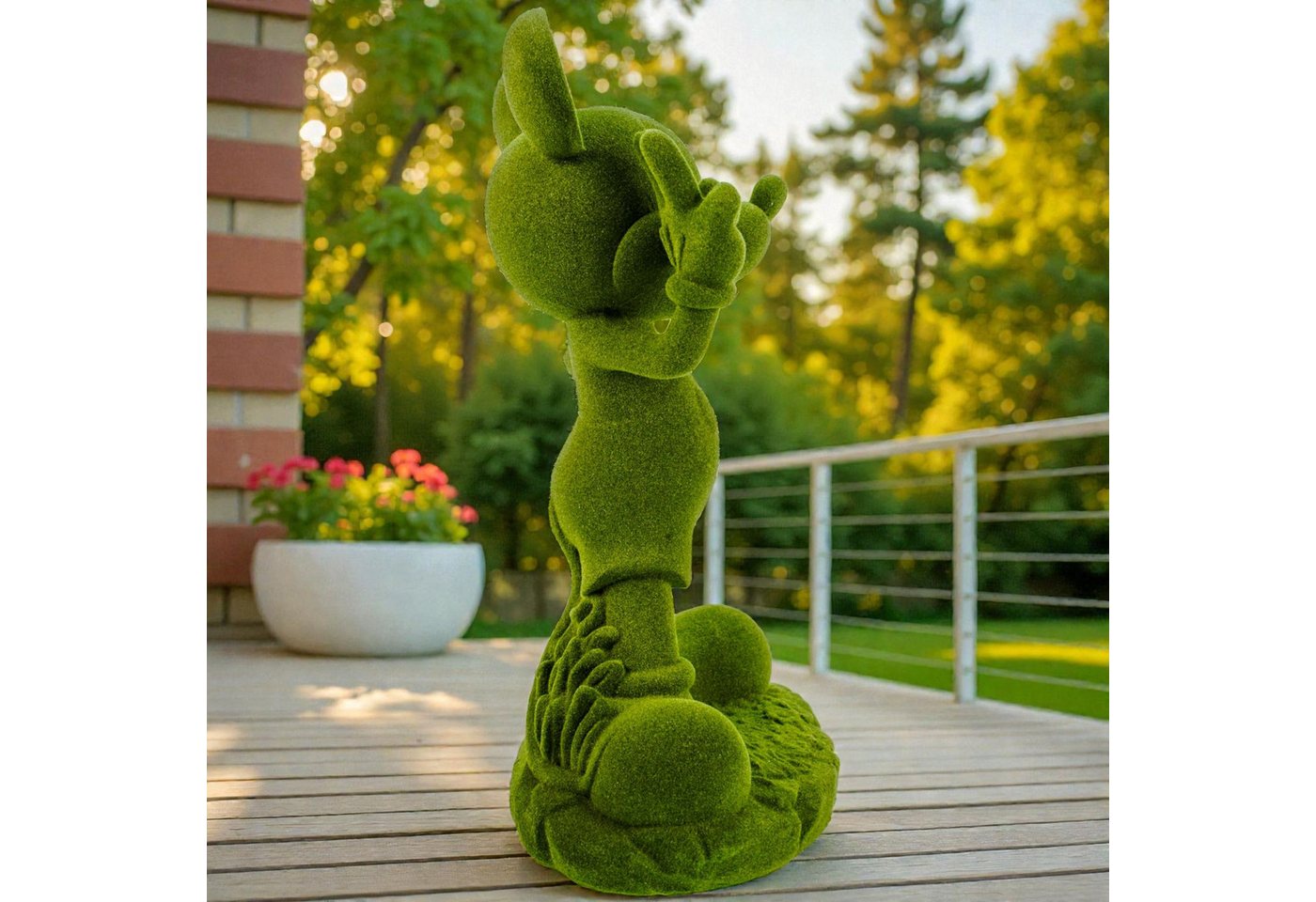 Disney Gartenfigur Mickey Mouse grün beflockt 20,5 cm Offiziell lizenzierte Disney Deko Bild 2