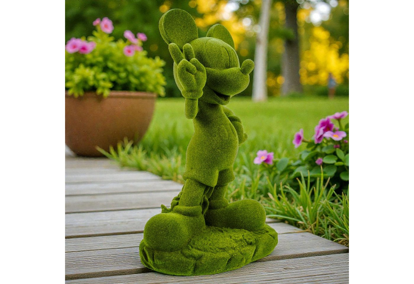 Disney Gartenfigur Mickey Mouse grün beflockt 20,5 cm Offiziell lizenzierte Disney Deko Bild 3
