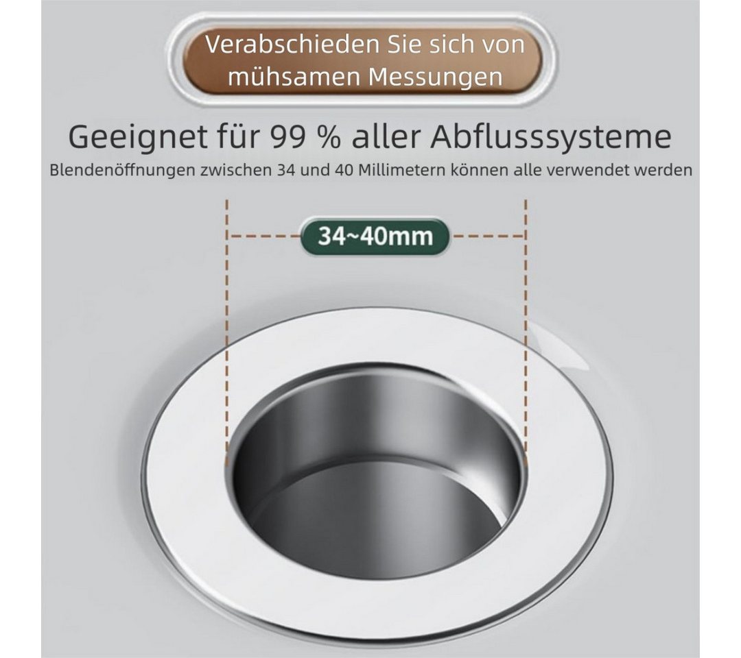 VEKROBOT Waschbeckenstöpsel 2er Pack Pop up Abflussfilter für Waschbecken Push to Open Sieb Bad, (set, 1 St), Pop up Abflussfilter mit Edelstahl-Siebkorb Haarfänger für Waschbecken Bild 2