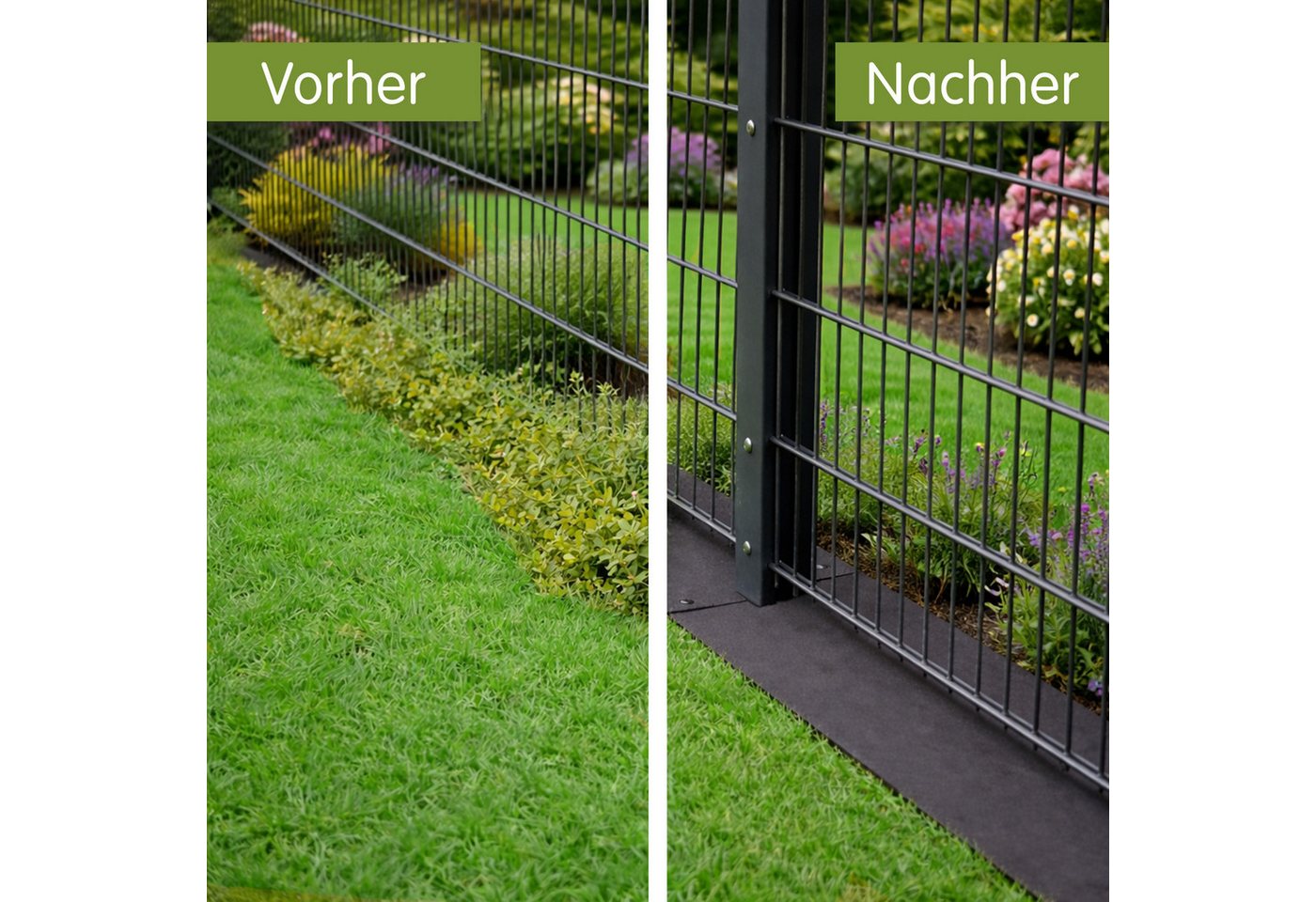 UNUS GARDEN Unkrautvlies Keinkraut® Zaunschutz Unkrautschutz, (9er Set), saubere Mähkante, Schutz vor Unkraut unter dem Gartenzaun Bild 2