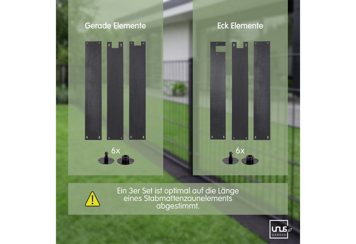 UNUS GARDEN Unkrautvlies Keinkraut® Zaunschutz Unkrautschutz, (9er Set), saubere Mähkante, Schutz vor Unkraut unter dem Gartenzaun Bild 3