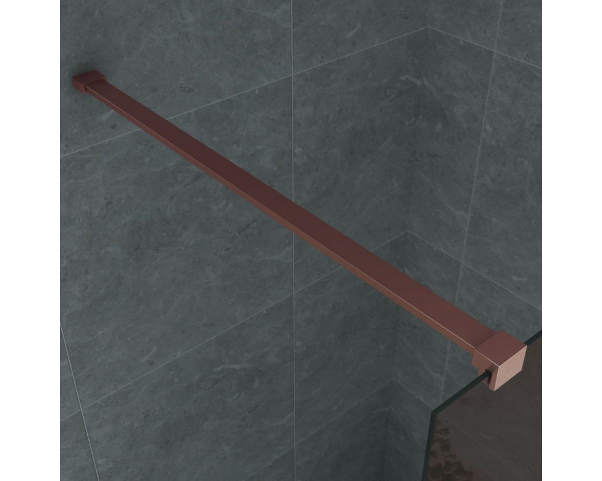 Belvit Walk-in-Dusche Duschabtrennung Duschglas Bronze mit Kupferprofil 8mm, Sicherheitsglas, Anti-Kalk-Versiegelung Bild 4